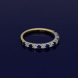 18ct Yellow & White Gold Sapphire & Diamond Half Eternity Ring