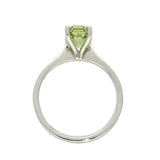 18ct White Gold 2ct Natural Olive Green Sapphire Single Stone Ring