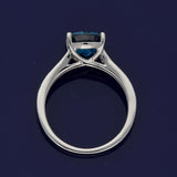 18ct White Gold 3ct Natural Blue Zircon Ring with Diamond Shoulders Ring