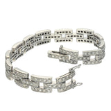 Pre-owned 18ct White Gold Brick Link 2.61ct Pave Diamond Bracelet