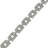 Pre-owned 18ct White Gold Brick Link 2.61ct Pave Diamond Bracelet