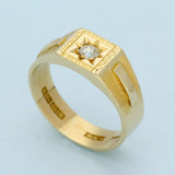 Pre-owned 18ct Yellow Gold Diamond Set Signet Ring 1937