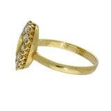 Pre-owned 18ct Yellow Gold Yellow Sapphire Diamond Oval Halo Ring