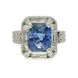 Plat & 14ct WG Sapp & Dia Cocktail Ring