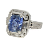 Plat & 14ct WG Sapp & Dia Cocktail Ring