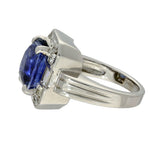 Plat & 14ct WG Sapp & Dia Cocktail Ring