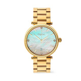 Clogau Celyn Ladies Classic Mother of Pearl Yellow Gold Plated Watch 4S00007