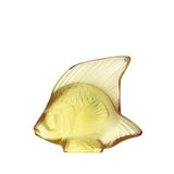 Lalique Angel Fish Sculpture Yellow Gold Lustre Crystal 3002900