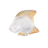 Lalique Angel Fish Sculpture Gold Stamped Clear Crystal 3002100