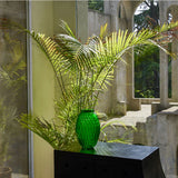 Lalique Plumes Vase - Green Crystal - 10758500