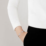 Lalique Muguet Flexible Bangle - Clear Crystal & Silver 10692600 Small