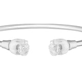 Lalique Muguet Flexible Bangle - Clear Crystal & Silver 10692600 Small