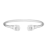 Lalique Muguet Flexible Bangle - Clear Crystal & Silver 10692600 Small