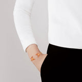 Lalique Butterfly Papillon Flexible Bangle, Peach Crystal & 18k Gold Plate 10754100 Small