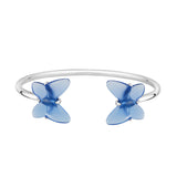 Lalique Butterfly Papillon Flexible Bracelet, Blue Crystal & Silver 10751800
