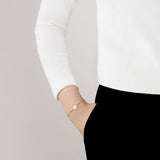 Lalique Pivoine Bracelet, White Pearly Crystal & 18k Gold Plated 10729700