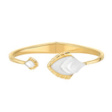 Lalique Paon Bracelet White Pearly Clear Crystal, 18K Yellow Gold Plated 10737400