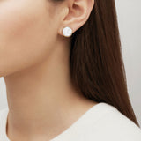 Lalique Pivoine Earrings, White Pearly Crystal & 18k Gold Plated 10729500