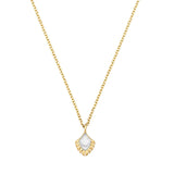 Lalique Small Paon Peacock Necklace, White Pearly Crystal & 18ct 10735400