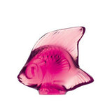 Lalique Angel Fish Sculpture Fuchsia Crystal 3003400