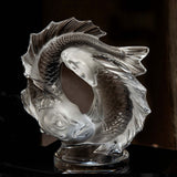 Lalique Small Double Fish Sculpture Clear Crystal 10672800