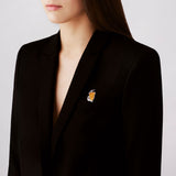 Lalique Vigne Brooch, Amber Crystal & Silver 10755700