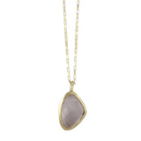 Reeves & Reeves Silver Maharani Rose Quartz Gold Plated Necklace FS43