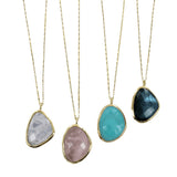 Reeves & Reeves Silver Large Maharani Rose Quartz Gold Plated Necklace FS48
