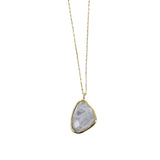 Reeves & Reeves Silver Large Maharani Moon Stone Gold Plated Necklace FS48