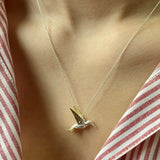 Reeves & Reeves Silver & Golden Hummingbird Necklace BB91