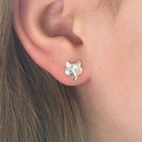 Reeves & Reeves Silver Yellow Gold Vermeil Fox Stud Earrings BB92
