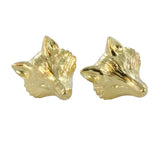 Reeves & Reeves Silver Yellow Gold Vermeil Fox Stud Earrings BB92