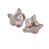 Reeves & Reeves Silver Rose Gold Vermeil Fox Stud Earrings BB92