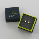Reeves & Reeves Silver Yellow Gold Vermeil Devotion Heart Stud Earrings LV52