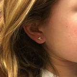 Reeves & Reeves Silver Yellow Gold Vermeil Devotion Heart Stud Earrings LV52
