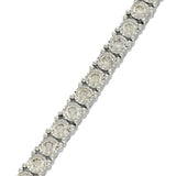 9ct White Gold 3.47ct Diamond Line Bracelet