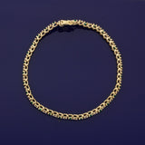 18ct Yellow Gold Diamond and Emerald Line Bracelet