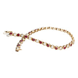 9ct Yellow Gold 2.10ct Ruby & 2.00ct Diamond Tennis Bracelet