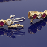 9ct Yellow Gold 2.10ct Ruby & 2.00ct Diamond Tennis Bracelet