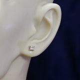 18ct Yellow Gold Princess Cut Diamond Screw Back Stud Earrings 0.50ct