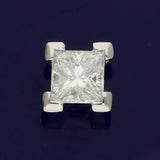 Platinum Certificated Princess Cut D Colour Diamond Stud Earrings 0.64ct