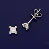 Platinum Certificated Princess Cut D Colour Diamond Stud Earrings 0.64ct