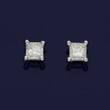 18ct White Gold Princess Cut F/G VS Diamond Stud Earrings 0.61ct