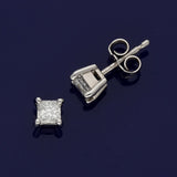18ct White Gold Princess Cut F/G VS Diamond Stud Earrings 0.61ct