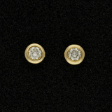 18ct Yellow Gold 1.04ct Diamond Bezel Set Stud Earrings