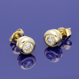18ct Yellow Gold 1.04ct Diamond Bezel Set Stud Earrings
