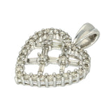 9ct White Gold Diamond Heart Pendant