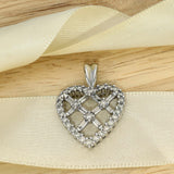9ct White Gold Diamond Heart Pendant