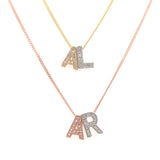 9ct Yellow Gold Initial A Diamond Pendant Necklace with 18" Chain