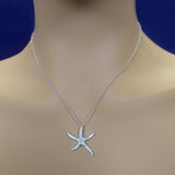 18ct White Gold Pave 0.32ct Diamond Starfish Pendant